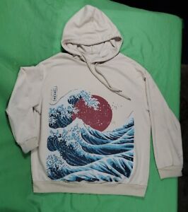 Vintage Style Japanese Art Tidal Wave Hoodie Lightweight Tropical 'March 2011'