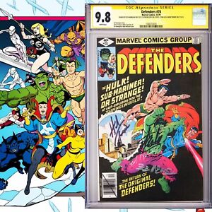 CGC 9.8 SS Defenders #78 signed by Lee, Hannigan, McLeod & Trimpe 1979