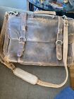 SCULLY Genuine Leather Footed Satchel Briefcase Laptop Messenger Bag Brown