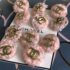 Lot of 7 Chanel Button Gold Tone CC Buttons 20 mm Logo 0,79 inch Tweed Stoff