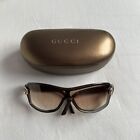VINTAGE 2000s Y2K AUTHENTIC GUCCI SUNGLASSES - BROWN AND GOLD