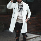 Men Wool Coat Winter Trench Coats Outwear Overcoat Long sleeve Button Up Jacket*