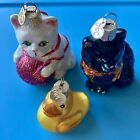 New Listingold world christmas glass ornaments pre-owned 2 Cats And One Rubber Duck