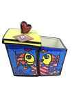 Romero Britto Deeply in Love Fish 2 Piece Ceramic Canister Set MISSING LID