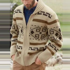 The Dude Sweater Big Lebowski Movie Cardigan Zip Up Knit Jeffery Adult For Men's