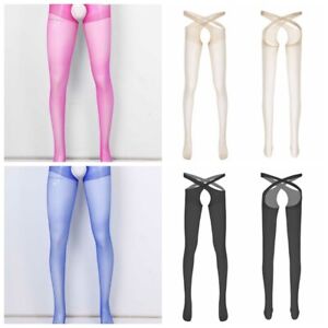 Men's Sissy Body Stockings Pantyhose Crotchless Hollow Out Crossdress Underwear