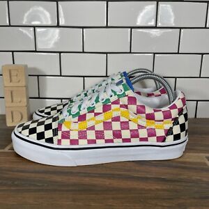 VANS Old Skool Womens Size 8.5 Shoes Multicolor Glitter Check Low Skate Sneakers
