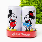 Disney Mickey Mouse & Minnie Mouse Tin Metal Salt and Pepper Shaker Set Gift New