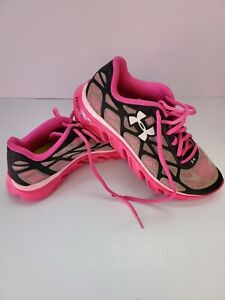 Womens Under Armour Spine Shoes Black And Pink Size 8.5