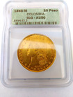 1868 COLOMBIA MEDELLIN LIBERTY 20 PESOS GOLD COIN 32 Grs.