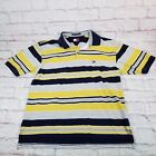 VTG 90s Tommy Hilfiger Mens Polo Shirt Big Flag Size Large Striped 100% Cotton