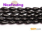 Natural Faceted Black Agate Onyx Drip Gemstone Beads Lots For Jewelry Making 15