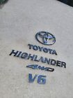 01-07 Toyota Highlander 4WD  V6 Emblem Tailgate Logo Badge Set OEM Nameplate