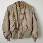 Vintage Alpha Industries MA-1 Bomber Jacket Size Small Desert Camo Made In USA