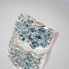 Natural Blue Zircon 3.30ct set in silver ring 925