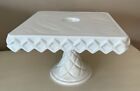 Authentic Colony Milk Glass Square Cake Stand