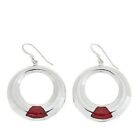 HSN Jay King Sterling Silver Red Coral Circle Drop Earrings
