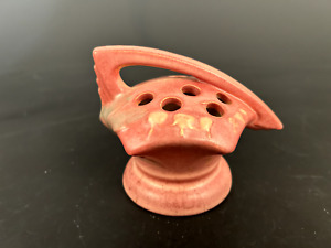 New ListingRoseville Pottery Bleeding Heart Flower Frog shape 40 Pink Art Deco American