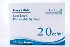 20CC GLOBAL SYRINGES ONLY WITH LUER LOCK 20ML 25 NEW STERILE without Needle