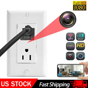 1080P HD WiFi IP Wall AC Outlet Home Security Nanny Camera Audio Video Recorder