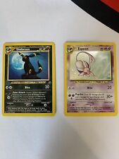 2001 Pokémon Neo Discovery Holo Rare Umbreon (13/75) And Espeon (1/75) LP