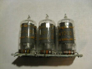 Lot of 3 Vintage Amperex Holland ZM1000 0-9 Nixie Tubes mounted on pc board