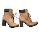 Timberland Women's Allington 6 inch High Heel Wheat Leather Boots 9