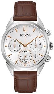 Bulova Men's Chronograph Calendar Brown Quartz High Precision Watch 42MM 96B370