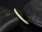 1/5 CT Moissanite French Pave Half Eternity Wedding Ring 14k Yellow Gold Plated