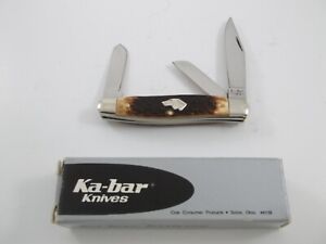 KA-BAR OLEAN, NY -DOG HEAD- Stockman Pattern Knife