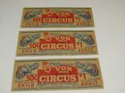 3- 1950's Vintage UNUSED - Von Bros 3 Ring Circus Merchants Ticket  5