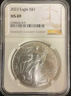 2023 W American Burnished Silver Eagle $1 MS69