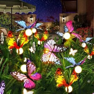 Solar Butterfly Lights Outdoor,2 Pack 12 LED Solar Garden Lights Outdoor Wate...