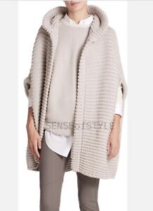 Brunello Cucinelli Cashmere Cardigan Sweater Hood Chunky size S