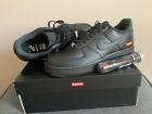 Supreme Nike Air Force 1 Low x Supreme Box Logo Black Size 9.5 with extra laces