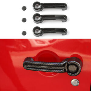 Carbon Fiber Door Handle Cover Handles Trim Accessories for 07+ Jeep Wrangler JK (For: Jeep)