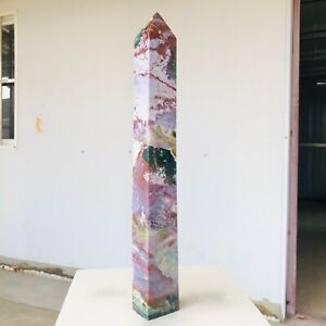 New Listing4.7LB  Natural Ocean Jasper Quartz Crystal Obelisk Wand Point Mineral Healing