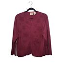 B. Moss Womens Maroon Wool Blend Button-Down Cardigan Sweater Size Large
