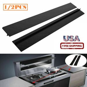 2pcs Kitchen Silicone Stove Counter Gap Cover Oven Guard Spill Seal Slit Filler