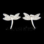 DRAGONFLY Nature Wildlife made with Swarovski Crystal Stud Earrings Cute Jewelry