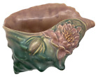 New ListingVintage Roseville Water Lily Pink Pottery Conch Shell Planter Vase 445 6
