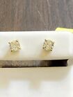 $6000 1.05 Carats Round Natural Diamond Studs Earrings in 14K Yellow Gold