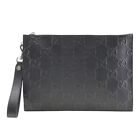 GUCCI GG emboss Clutch bag 625569 leather mens