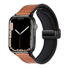 Magnetic for Apple Watch Ultra 2 Band PU Leather + Silicone Bracelet 9 8 7 6