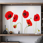 Walplus Spring Red Poppy Flower Wall Stickers Decal Removable Home Art DIY Decor