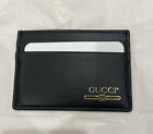 New Authentic Gucci Bottom Logo Leather Wallet Card Holder Black Unisex $380