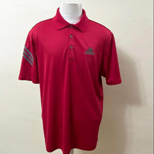 Adidas Puremotion CoolMax Men Size L Red Vented Short Sleeve Golf Polo Shirt