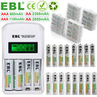 EBL 800/1100/2300/2800mAh AA AAA NI-MH Rechargeable Batteries + LCD Charger Lot