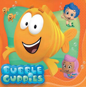 BUBBLE GUPPIES birthday party lunch dinner PAPER NAPKINS supply 16pcs Mr Grouper