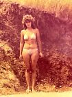1990s Pretty Young Woman White Bikini Beach Female Vintage Photo Snapshot